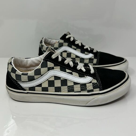 Vans "Primary Check Old Skool" Sneakers (Black/White) Unisex Checkerboard Shoes - Picture 2 of 6
